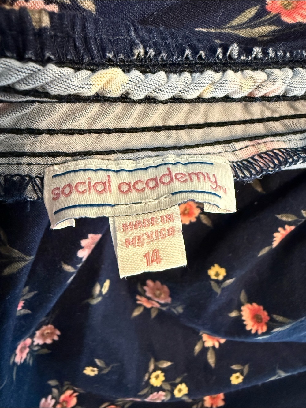 Navy Floral Ruffle Mini Skirt - Picture 2 of 2